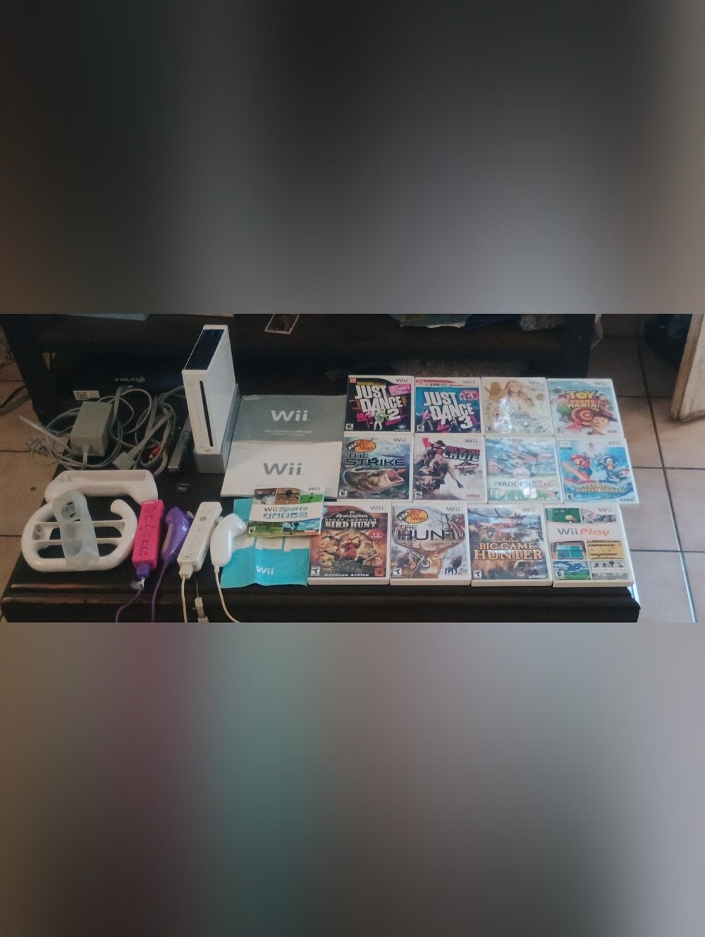 Nintendo Wii Console Bundle with White Console and Colorful Wii Remotes And 13